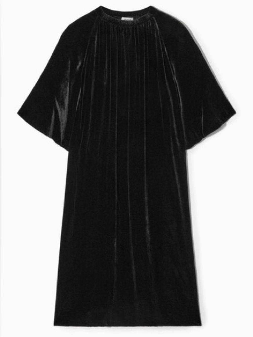 Cos Black Silk Velvet Midi Dress NWT